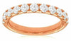 ESTATE 1.20CT DIAMOND 14KT ROSE GOLD 3D SEMI ETERNITY 11 STONE ANNIVERSARY RING