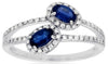 ESTATE .83CT DIAMOND & AAA SAPPHIRE 14KT WHITE GOLD 3D OVAL & ROUND FUN PENDANT