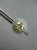 LARGE 1.6CT WHITE & FANCY YELLOW DIAMOND 18KT 2 TONE GOLD 3D HALO STUD EARRINGS