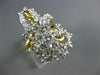 ESTATE LARGE 4.0CT DIAMOND 14KT 2 TONE GOLD 3D CLUSTER SWIRL COCKTAIL RING #456