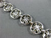 ANTIQUE WIDE 1.60CT DIAMOND 18KT WHITE GOLD MULTI LEAF FLOWER CIRCULAR BRACELET
