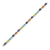 ESTATE 15.10CT AAA MULTI GEM 14KT WHITE GOLD 3D OVAL FLOWER TENNIS BRACELET