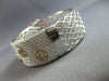 EXTRA LARGE 15.56CT WHITE & YELLOW DIAMOND 18KT 2 TONE GOLD CUFF BANGLE BRACELET