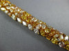 WIDE 28.14CT MULTI COLOR DIAMOND 18K YELLOW GOLD GRADUATING LOVE TENNIS BRACELET