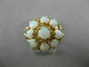 ANTIQUE FIERY OPAL 14K Y GOLD ROUND FLOWER CLUSTER FILIGREE COCKTAIL RING #21455