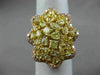 LARGE 3.44CT PINK & FANCY YELLOW DIAMOND 18K YELLOW GOLD MULTI SHAPE FLOWER RING