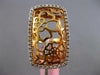 ESTATE LARGE .38CT DIAMOND 14K ROSE GOLD 3D FLOWER FILIGREE RECTANGULAR FUN RING