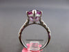 ESTATE EXTRA LARGE 7.41CT DIAMOND & AAA RHODOLITE 18K WHITE GOLD ENGAGEMENT RING