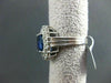 ANTIQUE LARGE 3.22CT DIAMOND & AAA SAPPHIRE 14K WHITE GOLD CLUSTER RING STUNNING