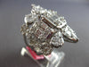 ESTATE EXTRA LARGE 2.12CT DIAMOND 18KT WHITE GOLD MULTI SHAPE SQUARE FLORAL RING