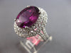 EXTRA LARGE 9.91CT DIAMOND & AAA RHODOLITE 18KT WHITE GOLD OVAL ENGAGEMENT RING