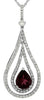 2.42CT DIAMOND & AAA RHODOLITE 14KT WHITE GOLD DOUBLE TEAR DROP FLOATING PENDANT