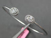 .43CT DIAMOND 18K WHITE GOLD ROUND & BAGUETTE INVISIBLE FLEXIBLE BANGLE BRACELET
