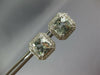 LARGE 4.22CT DIAMOND & AAA GREEN AMETHYST 14KT WHITE GOLD CUSHION STUD EARRINGS