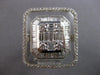 EXTRA LARGE 4.01CT DIAMOND & CRYSTAL 18K WHITE GOLD ROUND & BAGUETTE SQUARE RING