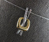 ESTATE .03CT DIAMOND 14KT 2 TONE GOLD 3D CRISS CROSS X SQUARE FOATING PENDANT