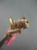 LARGE .77CT DIAMOND & AAA TSAVORITE 18KT ROSE GOLD HAPPY PANTHER JAGUAR FUN RING