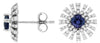 1.15CT DIAMOND & AAA TANZANITE 14KT WHITE GOLD 3D FLOWER STARBURST STUD EARRINGS