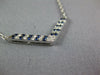 .30CT DIAMOND & AAA SAPPHIRE 18KT WHITE GOLD 3D CLASSIC 2 ROW V SHAPE NECKLACE