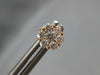 ESTATE .56CT DIAMOND 18K ROSE GOLD 3D ROUND CLASSIC CLUSTER FLOWER STUD EARRINGS