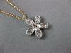 ESTATE .80CT DIAMOND 18K WHITE & ROSE GOLD FLOWER LEAF BY THE YARD LOVE NECKLACE