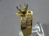 LARGE 1.13CT DIAMOND 14K YELLOW GOLD ROUND & BAGUETTE SEMI MOUNT ENGAGEMENT RING