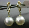 ESTATE DIAMOND 14K WHITE & YELLOW GOLD SOUTH SEA PEARL INFINITY HANGING EARRINGS