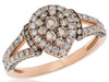 1.15CT WHITE & CHOCOLATE FANCY DIAMOND 14K ROSE GOLD PEAR SHAPE ANNIVERSARY RING