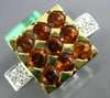 ESTATE EXTRA LARGE 4.50CT DIAMOND AAA CITRINE 18K 2 TONE GOLD 3D SQUARE FUN RING