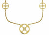 ESTATE .03CT DIAMOND 14KT YELLOW GOLD 3D ETOILE FLOWER BY THE YARD FUN NECKLACE