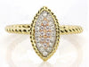 .16CT WHITE & PINK DIAMOND 14KT TRI COLOR GOLD 3D PAVE MARQUISE SHAPE ROPE RING
