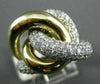 ESTATE WIDE 2.15CT DIAMOND 14KT WHITE & YELLOW GOLD LARGE INFINITY FUN RING