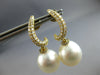 ESTATE LARGE .48CT DIAMOND & AAA SOUTH SEA PEARL 18KT YELLOW GOLD FUN HANGING EARRINGS