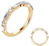 .71CT DIAMOND 14KT YELLOW GOLD ROUND & BAGUETTE SEMI ETERNITY ANNIVERSARY RING