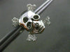ESTATE .20CT DIAMOND 14KT WHITE GOLD PIRATE SKULL SCREW BACK STUD EARRINGS F/G