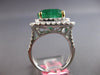 EXTRA LARGE 7.75CT DIAMOND & AAA EMERALD 18K 2 TONE GOLD CUSHION ENGAGEMENT RING