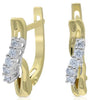 .23CT DIAMOND 14KT 2 TONE GOLD ROUND CRISS CROSS 5 STONE X LOVE HANGING EARRINGS