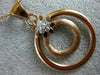 ESTATE LARGE .19CT DIAMOND 18K WHITE & ROSE GOLD 3D DOUBLE CIRCLE FLOWER PENDANT