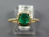 .87CT DIAMOND & AAA EMERALD 14KT YELLOW GOLD SQUARE HALO FRIENDSHIP PROMISE RING