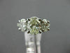 ESTATE 2.16CT DIAMOND 14KT WHITE GOLD 3D OVAL THREE STONE ENGAGEMENT RING #2184