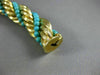 ANTIQUE LARGE & LONG AAA TURQUOISE 14K YELLOW GOLD 3D HANDCRAFTED SWIRL BRACELET