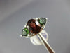 ESTATE 3.14CT DIAMOND & AAA GARNET & AAA PERIDOT 18KT WHITE GOLD OVAL FUN RING