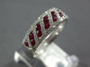 ESTATE .98CT DIAMOND & AAA RUBY 18KT WHITE GOLD 3D DOUBLE ROW DIAGONAL FUN RING