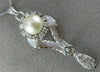 ANTIQUE .50CT OLD MINE DIAMOND AAA SOUTH SEA PEARL 14K WHITE GOLD PENDANT #21893