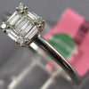 SMALL .18CT DIAMOND 18KT WHITE GOLD ROUND & BAGUETTE CLUSTER INVISIBLE FUN RING