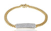 ESTATE .67CT DIAMOND 14KT YELLOW GOLD 3D CLASSIC MULTI ROW PAVE BAR BRACELET