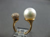 LARGE .77CT DIAMOND & AAA SOUTH SEA PEARL 18KT ROSE GOLD 3D DOME SHAPE FUN RING