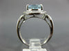 ESTATE WIDE 3.25CT DIAMOND & AAA AQUAMARINE 14KT WHITE GOLD OVAL ENGAGEMENT RING