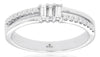 .20CT DIAMOND 14KT WHITE GOLD ROUND & BAGUETTE 3 STONE PAST PRESENT FUTURE RING