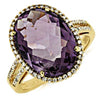 ESTATE 7.17CT DIAMOND & AAA AMETHYST 14KT YELLOW GOLD 3D OVAL & ROUND FUN RING